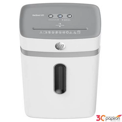 Iratmegsemmisítő HP konfetti, 12 lap, HP Oneshred 12CC világosszürke