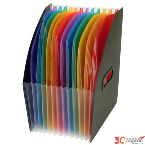 Iratpapucs műanyag VIQUEL Rainbow Class 12részes színregiszteres Iratrendezés VIQUEL 011167-05