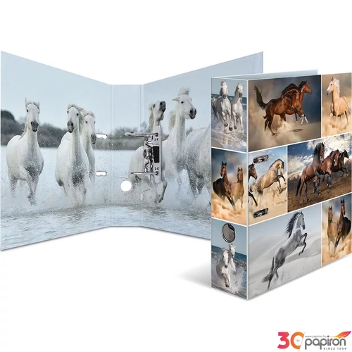 Iratrendező 70mm Herma Animal Worlds Lovas mintával 7164 A4-es emelőkaros kihúzólyukkal ellátott