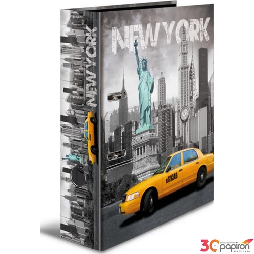Iratrendező 70mm Herma Cities A4-es emelőkaros kihúzólyukkal ellátott Városok/New York mintával 7171