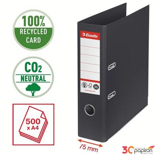 Iratrendező 75mm Esselte A4, Co2-semleges, élvédő sínnel, Iratrendezés, archiválás