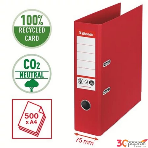 Iratrendező 75mm Esselte A4, Co2-semleges, élvédő sínnel, Iratrendezés, archiválás