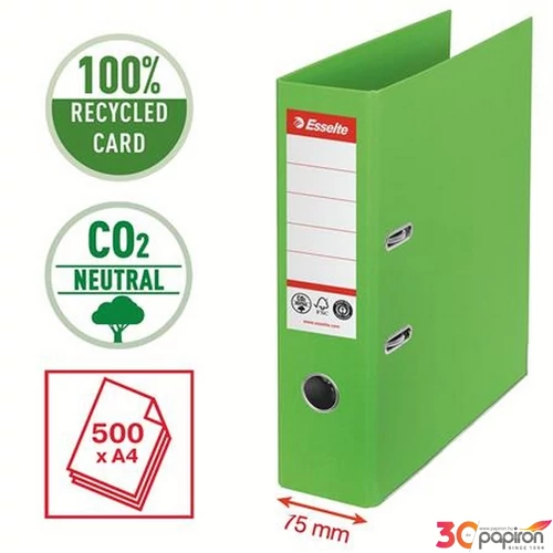 Iratrendező 75mm Esselte A4, Co2-semleges, élvédő sínnel, Iratrendezés, archiválás