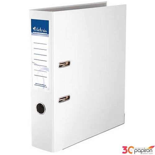 Iratrendező 75mm A4 Victoria Basic élvédős PP/karton fehér Iratrendezés Victoria 75WHITE