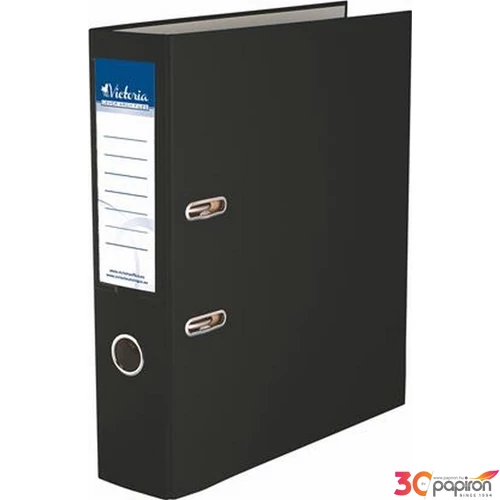Iratrendező 75mm A4 Victoria Basic élvédő nélküli PP/karton fekete Iratrendezés Victoria 75BLACK