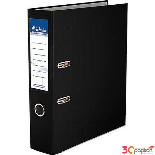 Iratrendező 75mm A4 Victoria Basic élvédős PP/karton fekete Iratrendezés Victoria 75BLACK