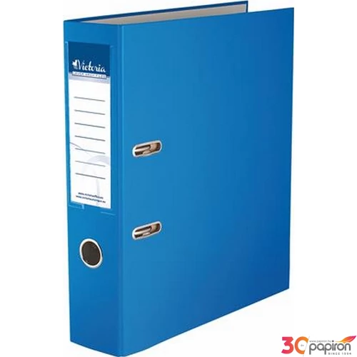 Iratrendező 75mm A4 Victoria Basic élvédő nélküli PP/karton kék Iratrendezés Victoria 75BLUE