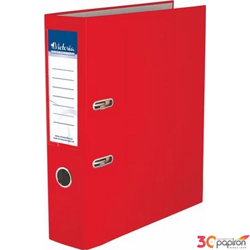 Iratrendező 75mm A4 Victoria Basic élvédő nélküli PP/karton piros Iratrendezés Victoria 75RED