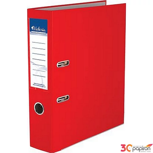 Iratrendező 75mm A4 Victoria Basic élvédős PP/karton piros Iratrendezés Victoria 75RED