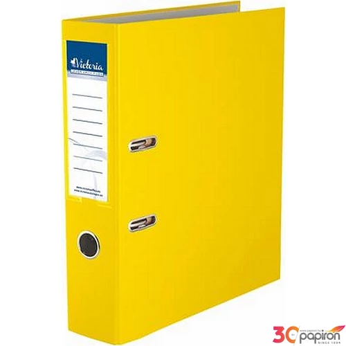 Iratrendező 75mm A4 Victoria Basic élvédő nélküli PP/karton sárga Iratrendezés Victoria 75YELLOW