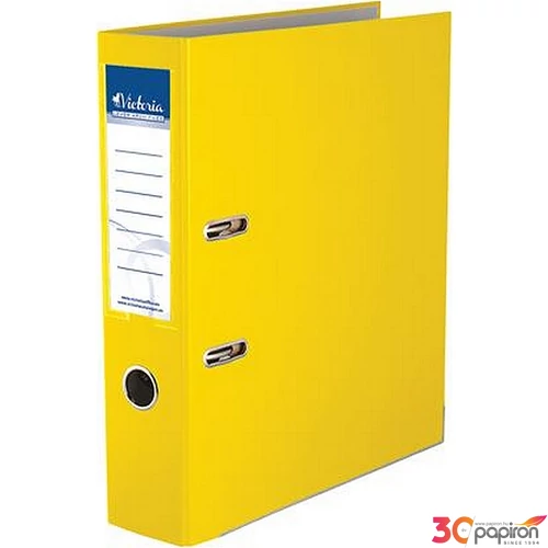 Iratrendező 75mm A4 Victoria Basic élvédős PP/karton sárga Iratrendezés Victoria 75YELLOW