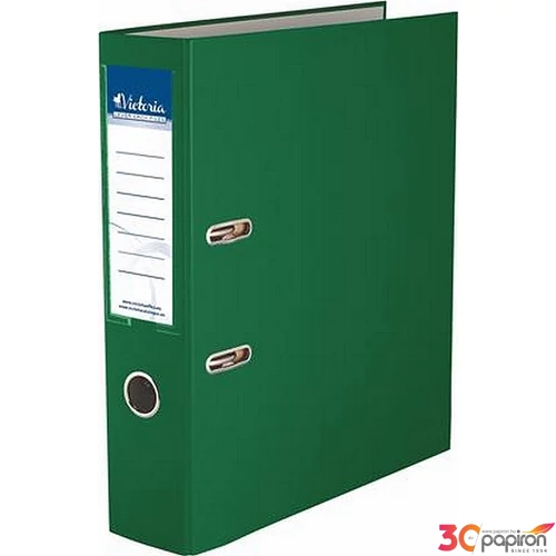 Iratrendező 75mm A4 Victoria Basic élvédő nélküli PP/karton zöld Iratrendezés Victoria 75GREEN