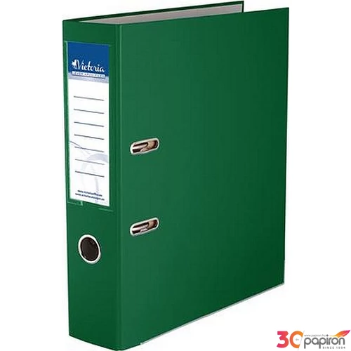 Iratrendező 75mm A4 Victoria Basic élvédős PP/karton zöld Iratrendezés Victoria 75GREEN