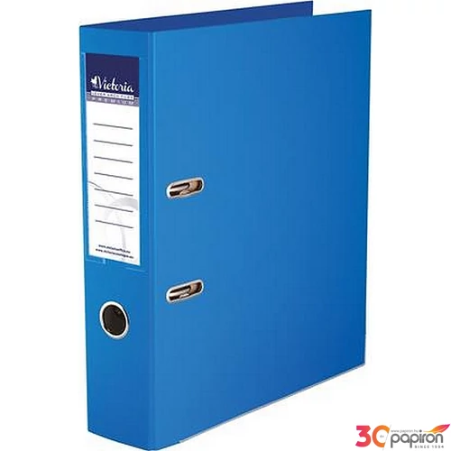 Iratrendező 75mm A4 Victoria Premium élvédős PP/PP műanyag kék Iratrendezés Victoria