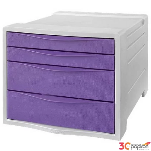 Irattároló műanyag Esselte 4 fiókos,Colour`Breeze, áttetsző levendula