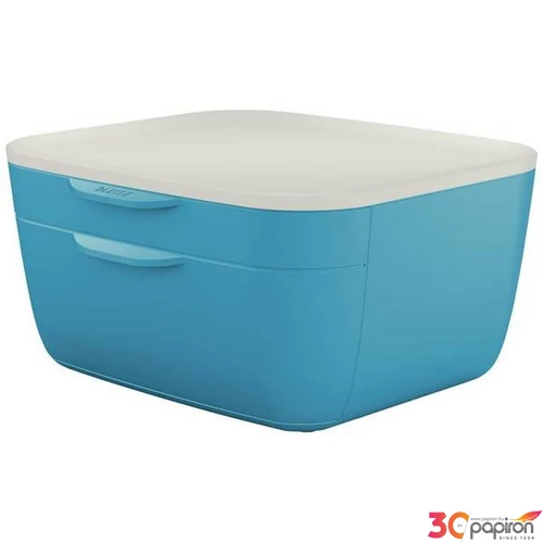 Irattároló műanyag Leitz 2 fiókos, Cosy, nyugodkék E53570061