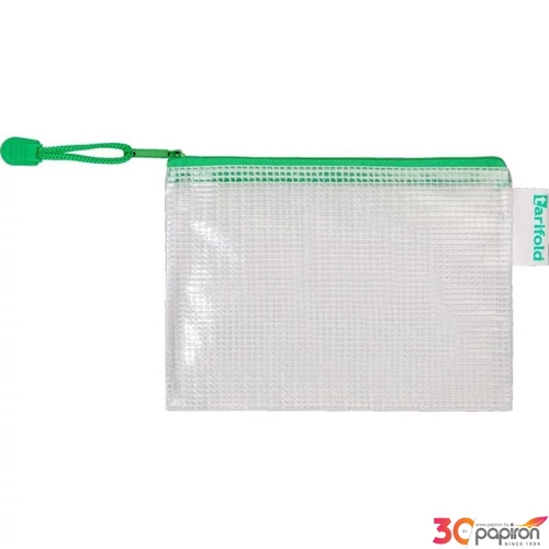 Irattartó tasak A6 djois Cipzáras PVC, hálós, 160x110 mm, zöld 