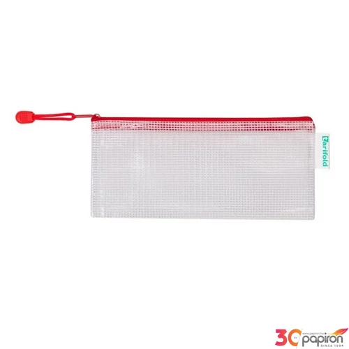 Irattartó tasak DL djois Cipzáras csekk, PVC, hálós, 250x130 mm piros