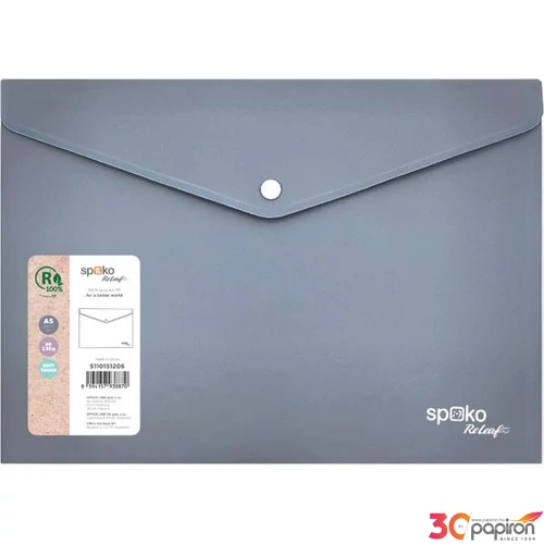 Irattartó tasak ReLeaf A5 PP SoftTouch szürke 25x17cm 