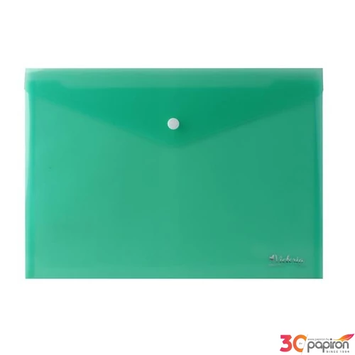 Irattartó tasak Victoria Offic A4, PP, patentos, zöld