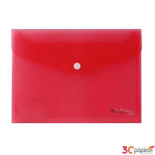 Irattartó tasak Victoria Offic A5, PP, patentos, piros