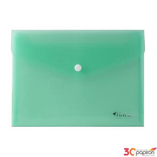 Irattartó tasak Victoria Offic A5, PP, patentos, zöld