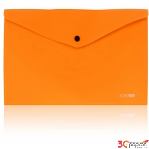 Irattasak A4 patentos Economix 180mic fényes átlómintás narancs Papiron patentos tasak