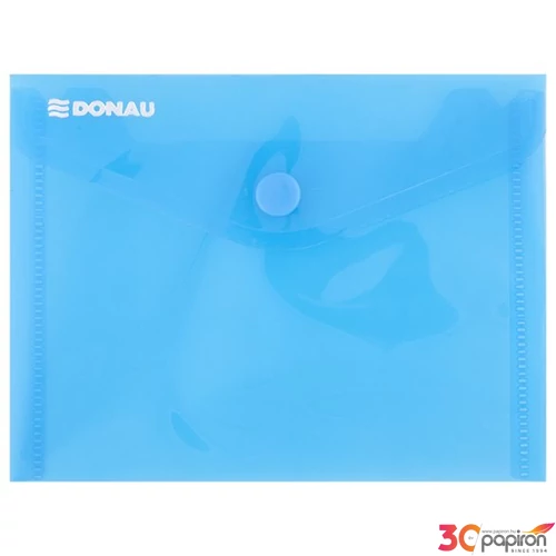Irattartó tasak A6 Donau patentos PP műanyag áttetsző kék Iratrendezés DONAU 8549001PL-10