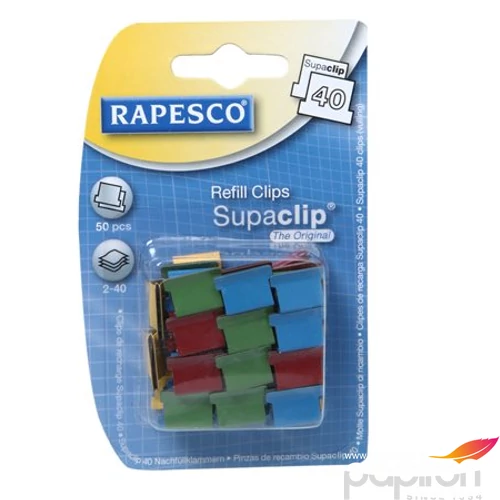 Supaclip utántöltő Rapesco vegyes színekben 50db-os Irodai kiegészítők RAPESCO RC4050MC