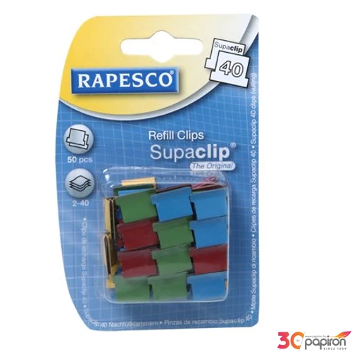 Supaclip utántöltő Rapesco vegyes színekben 50db-os Irodai kiegészítők RAPESCO RC4050MC