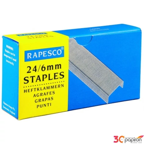 Tűzőkapocs 26/6 Rapesco 20lap 1000db/dob horganyzott acél Irodai kisgépek RAPESCO S11661Z3