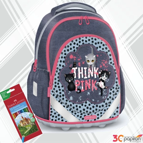 Ars una iskolatáska M anatómia Think Pink - cicás (5285) 23 54562851 gerincbarát 3év garancia alsóso