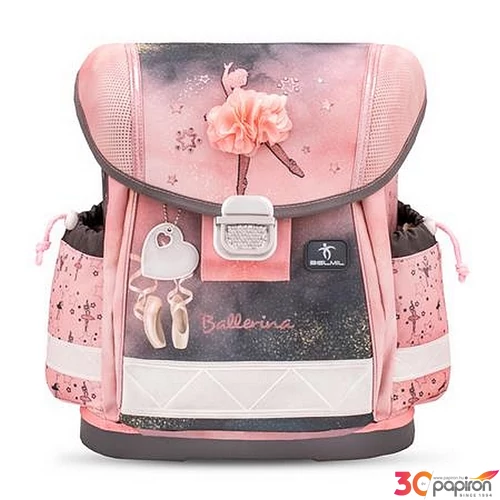 Iskolatáska Belmil ergonómikus Classy Ballerina, fekete-rózsaszín 