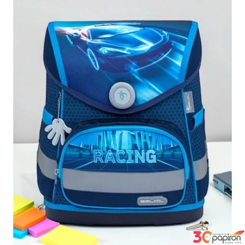 Iskolatáska Belmil ergonómikus Compact Racing Blue Neon BL40541AG12F
