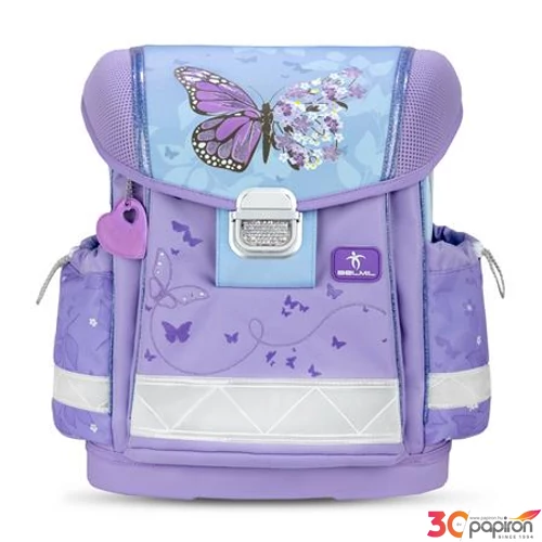 Iskolatáska Belmil ergonómikus Classy Purple Blue Butterfly BL40313AG61L