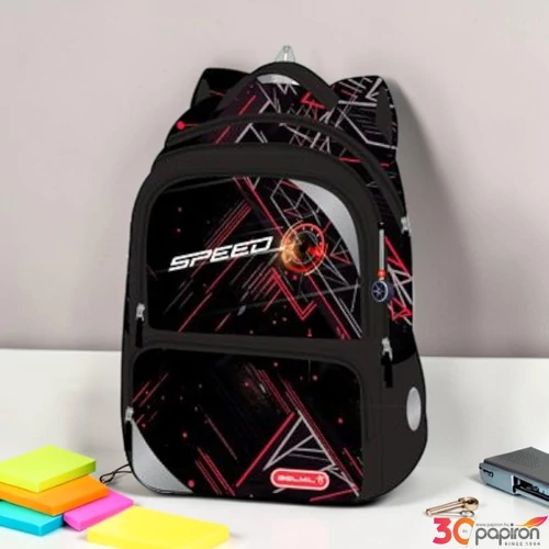 Iskolatáska Belmil ergonómikus Maxi Packspecial T-Speed Red Car BL33837T5F