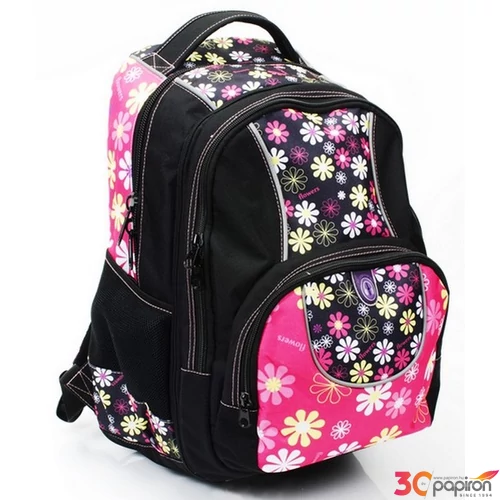 Hátizsák KPP ergonómikus COOL DAISY / RÓZSASZÍN FEHÉR VIRÁGOS mérete: 360X430X230