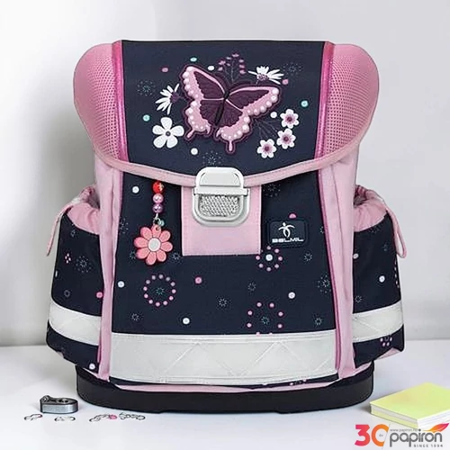 Iskolatáska fémcsat BELMIL 26 Classy Midnight Butterfly" éjféli pillangó