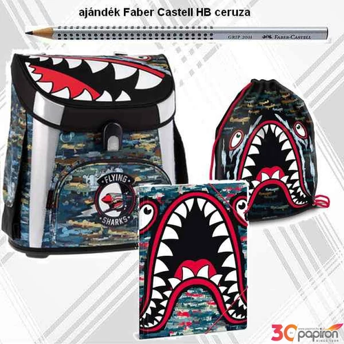 Iskolatáska szett Ars Una 20'c Flying Sharks- kollekció
