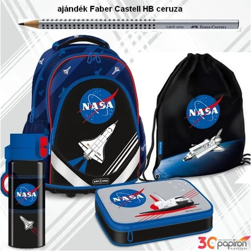Iskolatáska szett Ars Una 23 NASA 4 részes ajándék ceruzával