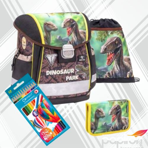 Iskolatáska szett Belmil 22' Classy Dinosaur Park 403-13 táska,tolltartó,tornazsák