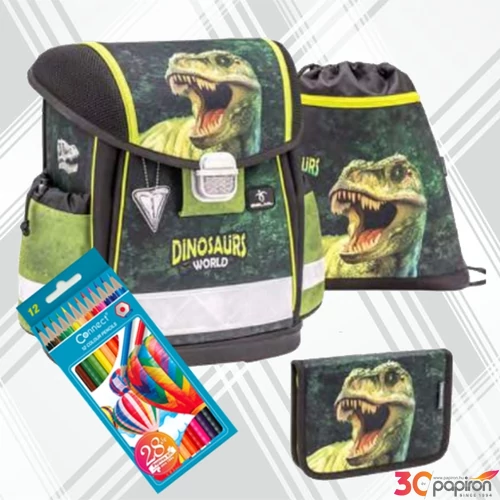 Iskolatáska szett Belmil 22' Classy Dinosaur World 2 403-13 táska,tolltartó,tornazsák