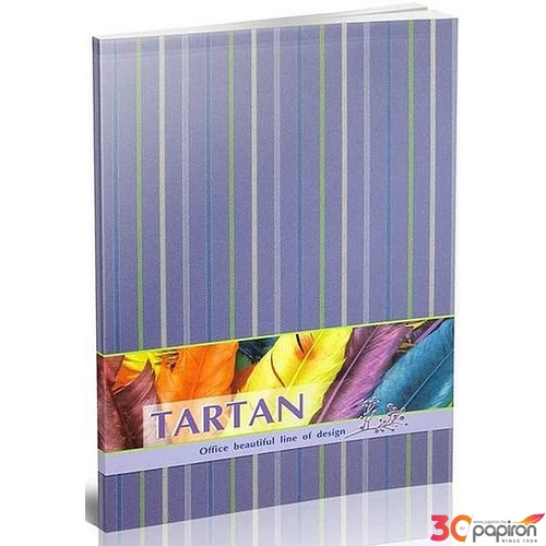 Jegyzetfüzet A5 Optima Tartan Csíkos mintás, lila színű 80 lapos, kockás, Notesz