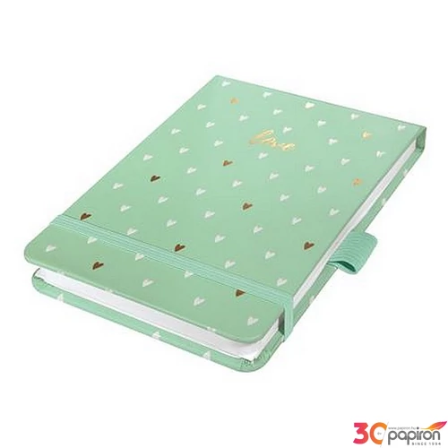 Jegyzetfüzet Sigel exkluzív, 110x79 mm, pontrácsos, 79 lap keményfedeles, Jolie Mint Love