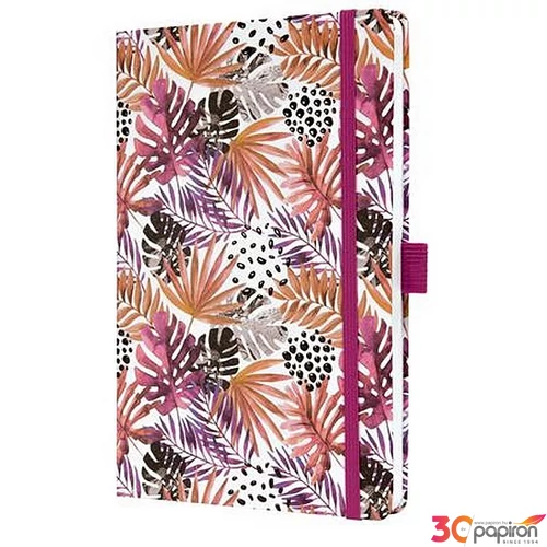 Jegyzetfüzet Sigel exkluzív, 135x203 mm, vonalas, 87 lap keményfedeles, Jolie, Apricot Jungle Fev