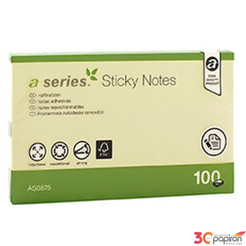 Öntapadós jegyzettömb 125x75mm tenderes 100lapos pasztell sárga C a-series