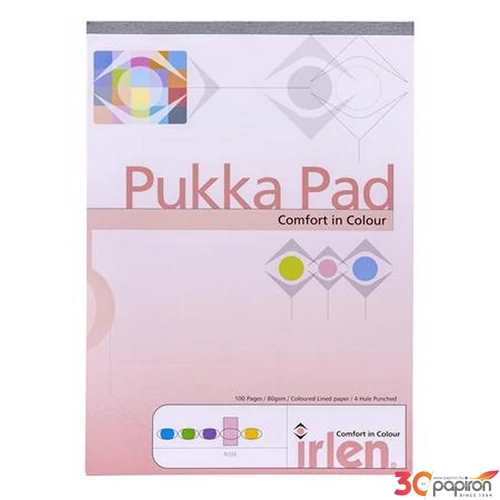 Jegyzettömb A4 Pukka Pad vonalas, 50 lap, Irlen Dyslexia rózsaszín