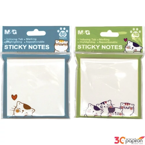Jegyzettömb öntapadós 76x76mm Cats 80 lapos