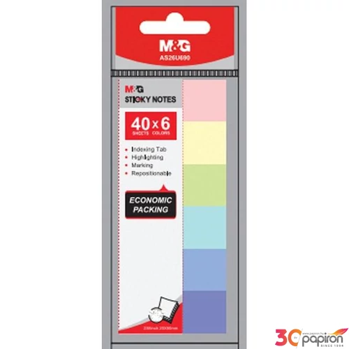 Jelölőcimke 20x50mm 6x40 pasztel színek