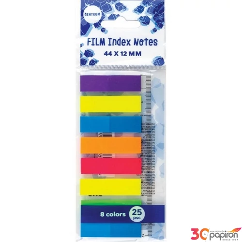 Jelölőcimke 44x12mm Centrum oldaljelölő, műanyag 8x25 lapos neon színek, piktogrammal 87409